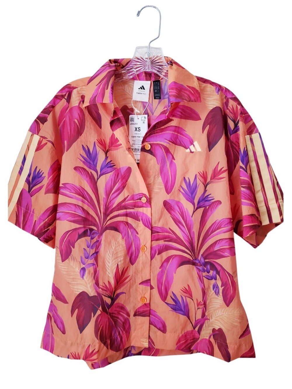 Farm Rio x Adidas Orange Tropical Polo Shirt